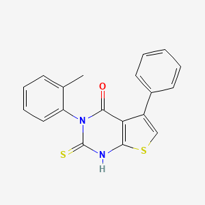 molecular formula C19H14N2OS2 B2504155 3-(2-甲基苯基)-5-苯基-2-硫代-3H,4H-噻吩并[2,3-d]嘧啶-4-酮 CAS No. 885459-79-0