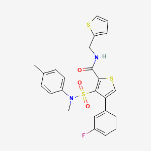 molecular formula C24H21FN2O3S3 B2504163 4-(3-fluorophenyl)-3-{[methyl(4-methylphenyl)amino]sulfonyl}-N-(2-thienylmethyl)thiophene-2-carboxamide CAS No. 1114660-58-0