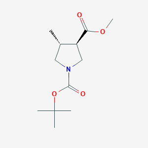 molecular formula C12H21NO4 B2504164 1-tert-butyl 3-methyl (3R,4R)-4-methylpyrrolidine-1,3-dicarboxylate CAS No. 1821727-20-1