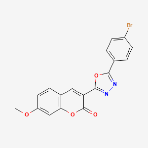 molecular formula C18H11BrN2O4 B2504167 3-[5-(4-bromophenyl)-1,3,4-oxadiazol-2-yl]-7-methoxy-2H-chromen-2-one CAS No. 2380194-12-5