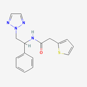molecular formula C16H16N4OS B2504171 N-(1-phenyl-2-(2H-1,2,3-triazol-2-yl)ethyl)-2-(thiophen-2-yl)acetamide CAS No. 2034547-33-4