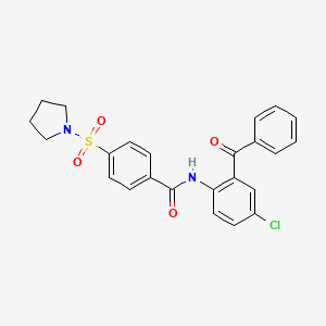 molecular formula C24H21ClN2O4S B2504186 N-(2-苯甲酰-4-氯苯基)-4-吡咯烷-1-基磺酰基苯甲酰胺 CAS No. 313647-88-0