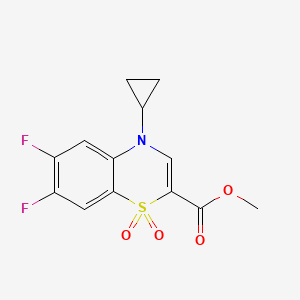 molecular formula C13H11F2NO4S B2504187 methyl 4-cyclopropyl-6,7-difluoro-4H-1,4-benzothiazine-2-carboxylate 1,1-dioxide CAS No. 1189466-26-9