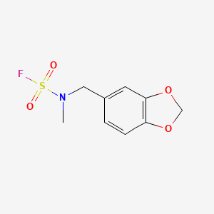 molecular formula C9H10FNO4S B2504191 N-(1,3-Benzodioxol-5-ylmethyl)-N-methylsulfamoyl fluoride CAS No. 2411307-01-0