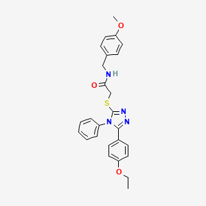 molecular formula C26H26N4O3S B2504194 2-[[5-(4-ethoxyphenyl)-4-phenyl-1,2,4-triazol-3-yl]sulfanyl]-N-[(4-methoxyphenyl)methyl]acetamide CAS No. 720667-83-4