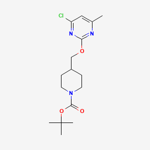 molecular formula C16H24ClN3O3 B2504195 tert-Butyl 4-(((4-chloro-6-methylpyrimidin-2-yl)oxy)methyl)piperidine-1-carboxylate CAS No. 1289385-35-8