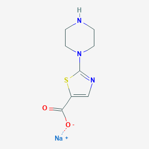 molecular formula C8H10N3NaO2S B2504198 钠;2-哌嗪-1-基-1,3-噻唑-5-羧酸盐 CAS No. 2411307-98-5
