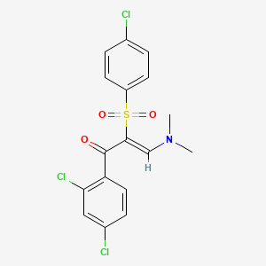 molecular formula C17H14Cl3NO3S B2504199 2-[(4-氯苯基)磺酰基]-1-(2,4-二氯苯基)-3-(二甲氨基)-2-丙烯-1-酮 CAS No. 1164515-74-5