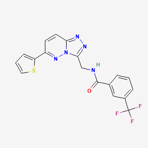 molecular formula C18H12F3N5OS B2504202 N-((6-(thiophen-2-yl)-[1,2,4]triazolo[4,3-b]pyridazin-3-yl)methyl)-3-(trifluoromethyl)benzamide CAS No. 2034452-89-4