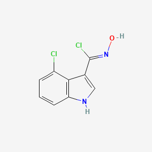 molecular formula C9H6Cl2N2O B2504204 (3Z)-4-Chloro-N-hydroxy-1H-indole-3-carboximidoyl chloride CAS No. 1261025-16-4