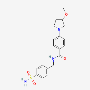 molecular formula C19H23N3O4S B2504205 4-(3-methoxypyrrolidin-1-yl)-N-(4-sulfamoylbenzyl)benzamide CAS No. 2034610-94-9