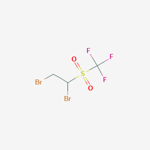 molecular formula C3H3Br2F3O2S B2504207 1,2-Dibromo-1-(trifluoromethylsulfonyl)ethane CAS No. 26186-60-7