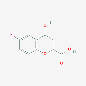 molecular formula C10H9FO4 B2504209 6-Fluoro-4-hydroxy-3,4-dihydro-2H-1-benzopyran-2-carboxylic acid CAS No. 914207-85-5