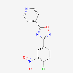 molecular formula C13H7ClN4O3 B2504218 4-[3-(4-Chloro-3-nitrophenyl)-1,2,4-oxadiazol-5-yl]pyridine CAS No. 879452-13-8