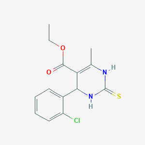 molecular formula C14H15ClN2O2S B2504225 Ethyl 4-(2-chlorophenyl)-6-methyl-2-thioxo-1,2,3,4-tetrahydropyrimidine-5-carboxylate CAS No. 301359-45-5