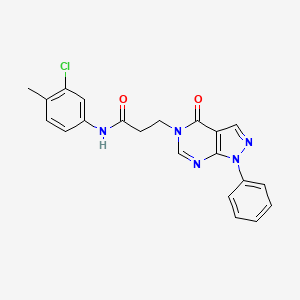 molecular formula C21H18ClN5O2 B2504226 N-(3-chloro-4-methylphenyl)-3-(4-oxo-1-phenyl-1H-pyrazolo[3,4-d]pyrimidin-5(4H)-yl)propanamide CAS No. 946312-53-4