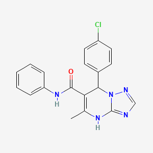 molecular formula C19H16ClN5O B2504232 7-(4-chlorophenyl)-5-methyl-N-phenyl-4,7-dihydro[1,2,4]triazolo[1,5-a]pyrimidine-6-carboxamide CAS No. 329796-02-3