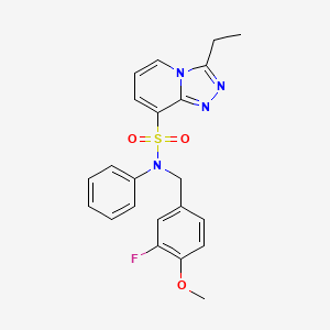 molecular formula C22H21FN4O3S B2504234 3-ethyl-N-[(3-fluoro-4-methoxyphenyl)methyl]-N-phenyl-[1,2,4]triazolo[4,3-a]pyridine-8-sulfonamide CAS No. 1251605-36-3