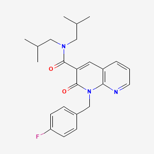 1-(4-fluorobenzyl)-N,N-diisobutyl-2-oxo-1,2-dihydro-1,8-naphthyridine-3-carboxamide
