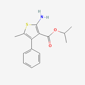 molecular formula C15H17NO2S B2504241 异丙基2-氨基-5-甲基-4-苯硫代吩-3-羧酸酯 CAS No. 627058-14-4