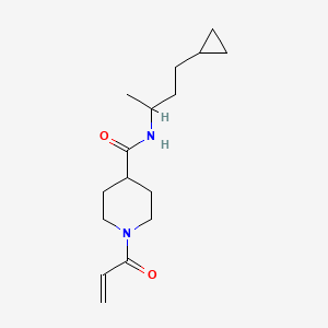 molecular formula C16H26N2O2 B2504249 N-(4-Cyclopropylbutan-2-yl)-1-prop-2-enoylpiperidine-4-carboxamide CAS No. 2361794-14-9