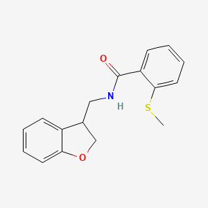 molecular formula C17H17NO2S B2504254 N-[(2,3-dihydro-1-benzofuran-3-yl)methyl]-2-(methylsulfanyl)benzamide CAS No. 2097900-29-1