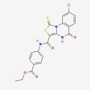 ethyl 4-(8-chloro-5-oxo-1-thioxo-4,5-dihydro-1H-thiazolo[3,4-a]quinazoline-3-carboxamido)benzoate