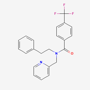 molecular formula C22H19F3N2O B2504260 N-phenethyl-N-(pyridin-2-ylmethyl)-4-(trifluoromethyl)benzamide CAS No. 1351661-62-5