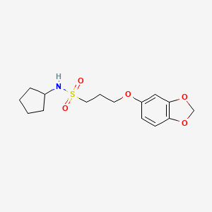 3-(benzo[d][1,3]dioxol-5-yloxy)-N-cyclopentylpropane-1-sulfonamide