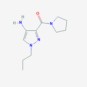 molecular formula C11H18N4O B2504264 1-Propyl-3-(pyrrolidin-1-ylcarbonyl)-1H-pyrazol-4-amine CAS No. 2101199-65-7