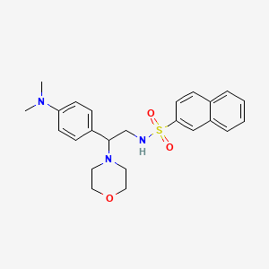 molecular formula C24H29N3O3S B2504265 N-(2-(4-(dimethylamino)phenyl)-2-morpholinoethyl)naphthalene-2-sulfonamide CAS No. 941944-62-3