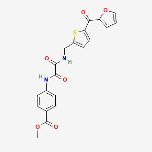 molecular formula C20H16N2O6S B2504274 4-(2-(((5-(呋喃-2-羰基)噻吩-2-基)甲基)氨基)-2-氧代乙酰氨基)苯甲酸甲酯 CAS No. 1797269-14-7