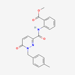molecular formula C21H19N3O4 B2504280 Methyl 2-(1-(4-methylbenzyl)-6-oxo-1,6-dihydropyridazine-3-carboxamido)benzoate CAS No. 1049503-42-5