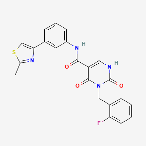 molecular formula C22H17FN4O3S B2504284 3-(2-氟苄基)-N-(3-(2-甲基噻唑-4-基)苯基)-2,4-二氧代-1,2,3,4-四氢嘧啶-5-甲酰胺 CAS No. 1396867-23-4