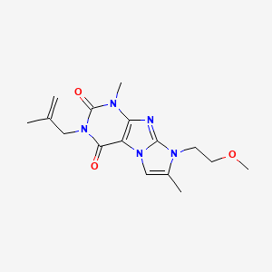 molecular formula C16H21N5O3 B2504285 6-(2-Methoxyethyl)-4,7-dimethyl-2-(2-methylprop-2-enyl)purino[7,8-a]imidazole-1,3-dione CAS No. 876902-33-9