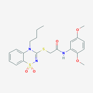 2-((4-butyl-1,1-dioxido-4H-benzo[e][1,2,4]thiadiazin-3-yl)thio)-N-(2,5-dimethoxyphenyl)acetamide