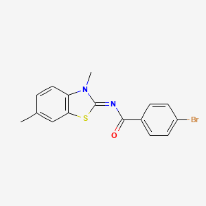 molecular formula C16H13BrN2OS B2504296 4-溴-N-(3,6-二甲基-1,3-苯并噻唑-2-亚甲基)苯甲酰胺 CAS No. 325980-14-1