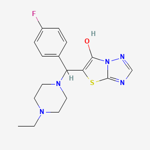 molecular formula C17H20FN5OS B2504298 5-((4-Ethylpiperazin-1-yl)(4-fluorophenyl)methyl)thiazolo[3,2-b][1,2,4]triazol-6-ol CAS No. 868220-20-6