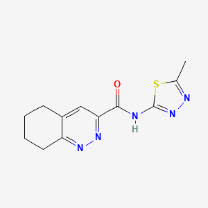 molecular formula C12H13N5OS B2504300 N-(5-Methyl-1,3,4-thiadiazol-2-yl)-5,6,7,8-tetrahydrocinnoline-3-carboxamide CAS No. 2415518-15-7
