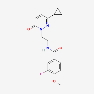 molecular formula C17H18FN3O3 B2504303 N-(2-(3-cyclopropyl-6-oxopyridazin-1(6H)-yl)ethyl)-3-fluoro-4-methoxybenzamide CAS No. 2034386-87-1