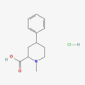 molecular formula C13H18ClNO2 B2504307 1-Methyl-4-phenylpiperidine-2-carboxylic acid hydrochloride CAS No. 18714-20-0