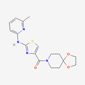 molecular formula C17H20N4O3S B2504309 (2-((6-Methylpyridin-2-yl)amino)thiazol-4-yl)(1,4-dioxa-8-azaspiro[4.5]decan-8-yl)methanone CAS No. 1286712-46-6