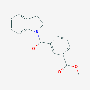 molecular formula C17H15NO3 B250431 methyl 3-(2,3-dihydro-1H-indol-1-ylcarbonyl)benzoate 