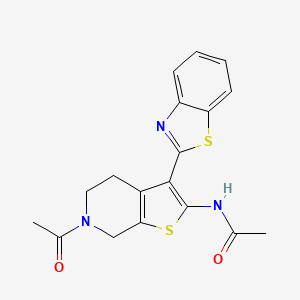B2504314 N-[6-acetyl-3-(1,3-benzothiazol-2-yl)-5,7-dihydro-4H-thieno[2,3-c]pyridin-2-yl]acetamide CAS No. 864859-30-3