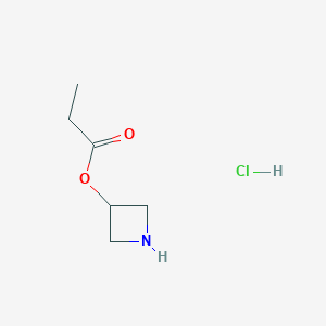 molecular formula C6H12ClNO2 B2504318 Azetidin-3-yl propanoate hydrochloride CAS No. 2172561-73-6