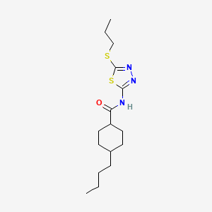 4-butyl-N-(5-(propylthio)-1,3,4-thiadiazol-2-yl)cyclohexanecarboxamide