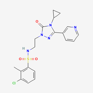 molecular formula C19H20ClN5O3S B2504325 3-chloro-N-(2-(4-cyclopropyl-5-oxo-3-(pyridin-3-yl)-4,5-dihydro-1H-1,2,4-triazol-1-yl)ethyl)-2-methylbenzenesulfonamide CAS No. 1798541-47-5