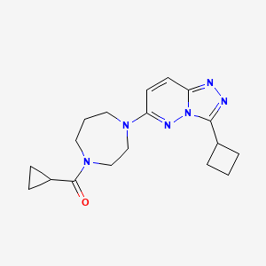 molecular formula C18H24N6O B2504333 [4-(3-Cyclobutyl-[1,2,4]triazolo[4,3-b]pyridazin-6-yl)-1,4-diazepan-1-yl]-cyclopropylmethanone CAS No. 2379988-60-8