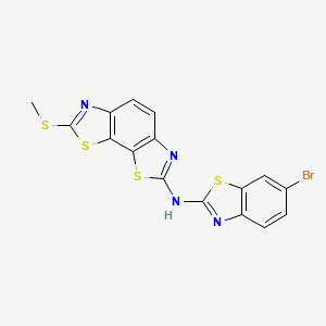 molecular formula C16H9BrN4S4 B2504335 N-(6-bromobenzo[d]thiazol-2-yl)-7-(methylthio)benzo[1,2-d:4,3-d']bis(thiazole)-2-amine CAS No. 1286720-04-4