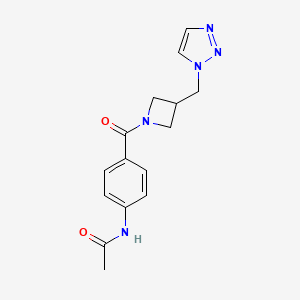 molecular formula C15H17N5O2 B2504354 N-[4-[3-(Triazol-1-ylmethyl)azetidine-1-carbonyl]phenyl]acetamide CAS No. 2320885-19-4